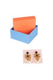 ARETES PERLA PENTABOLA DORADO