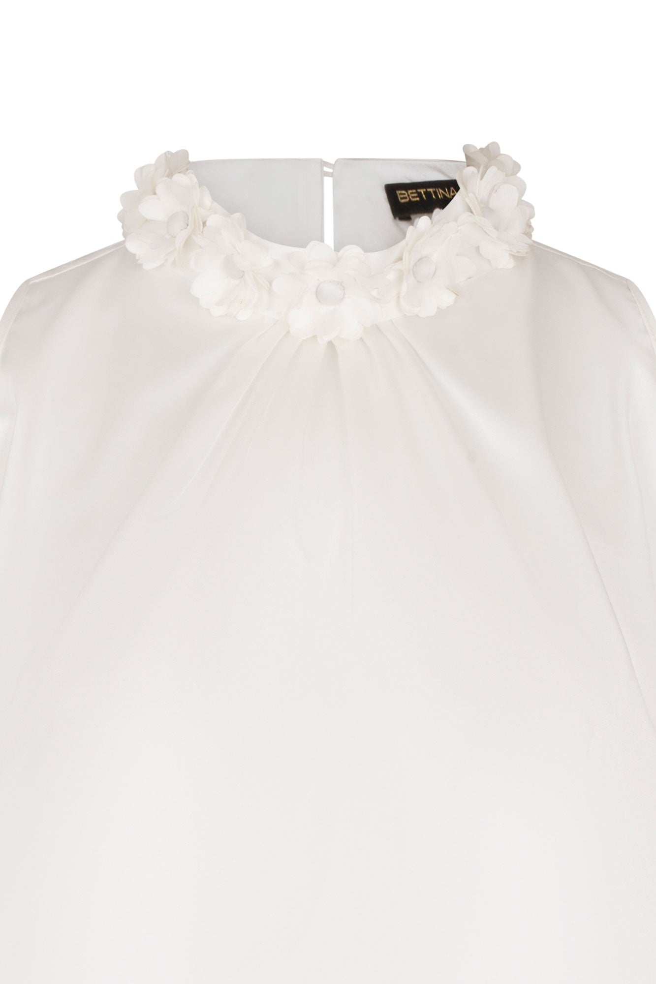 BLUSA HALTER CUELLO FLORES BLANCO