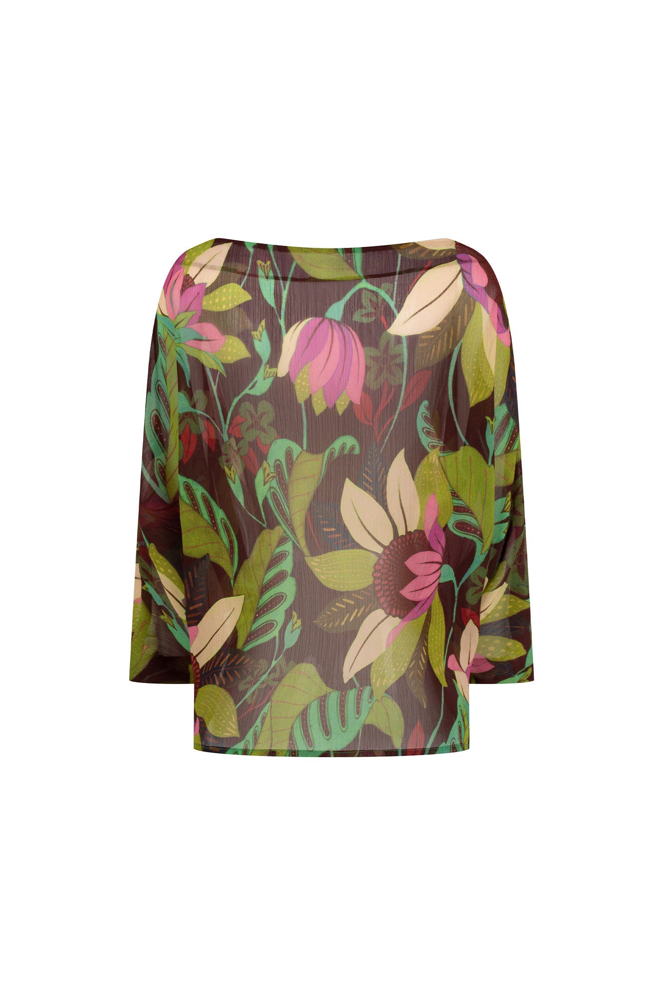 BLUSA OJAL RANGLAN EST FLORES VINO