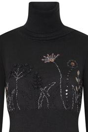 BUZO CUELLO ALTO JARDÍN NEGRO