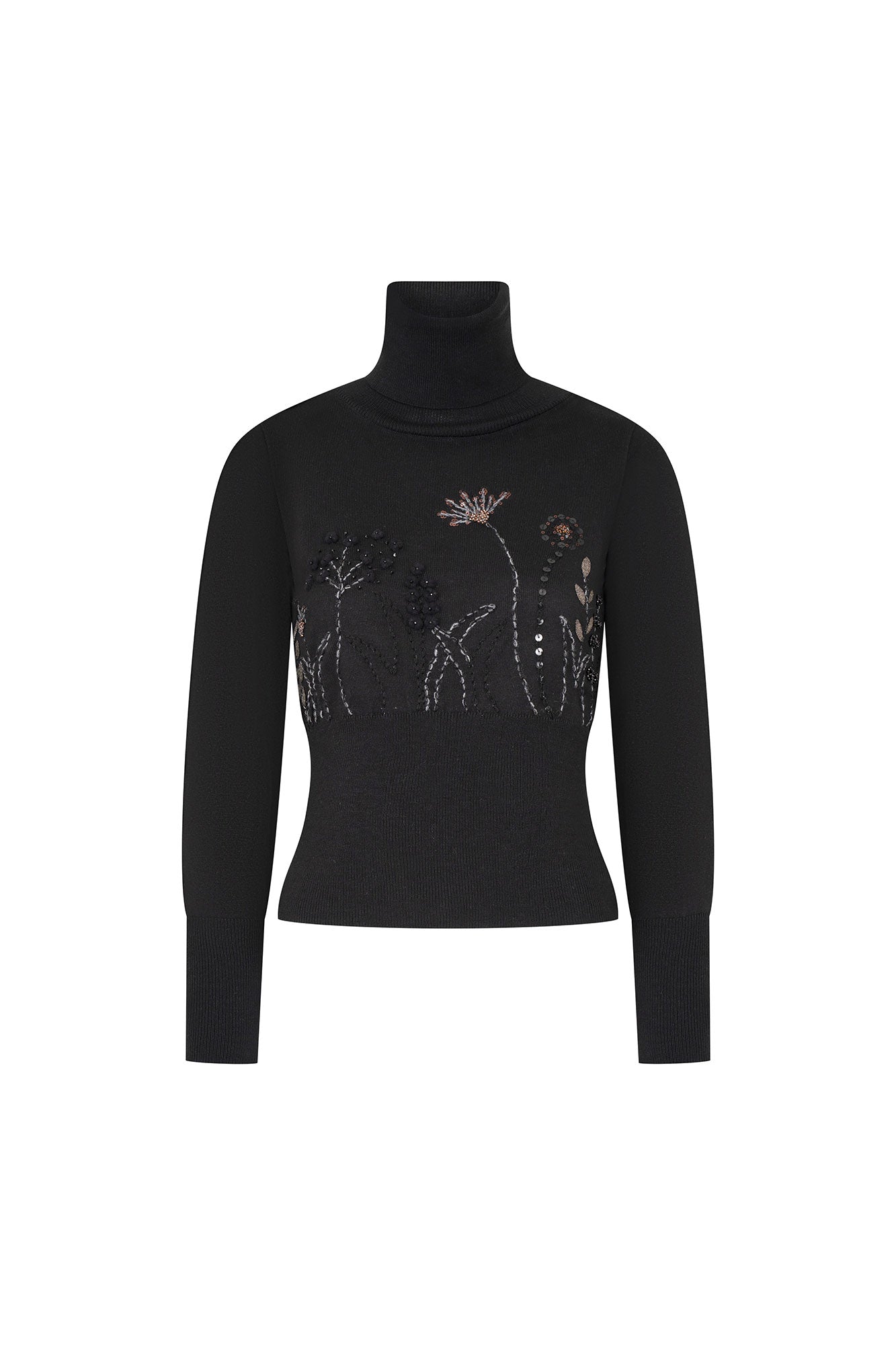 BUZO CUELLO ALTO JARDÍN NEGRO