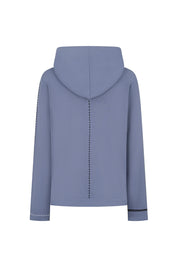 BUZO HOODIE CINTA PESPUNTE AZUL