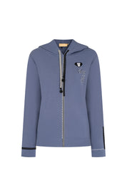 BUZO HOODIE CINTA PESPUNTE AZUL