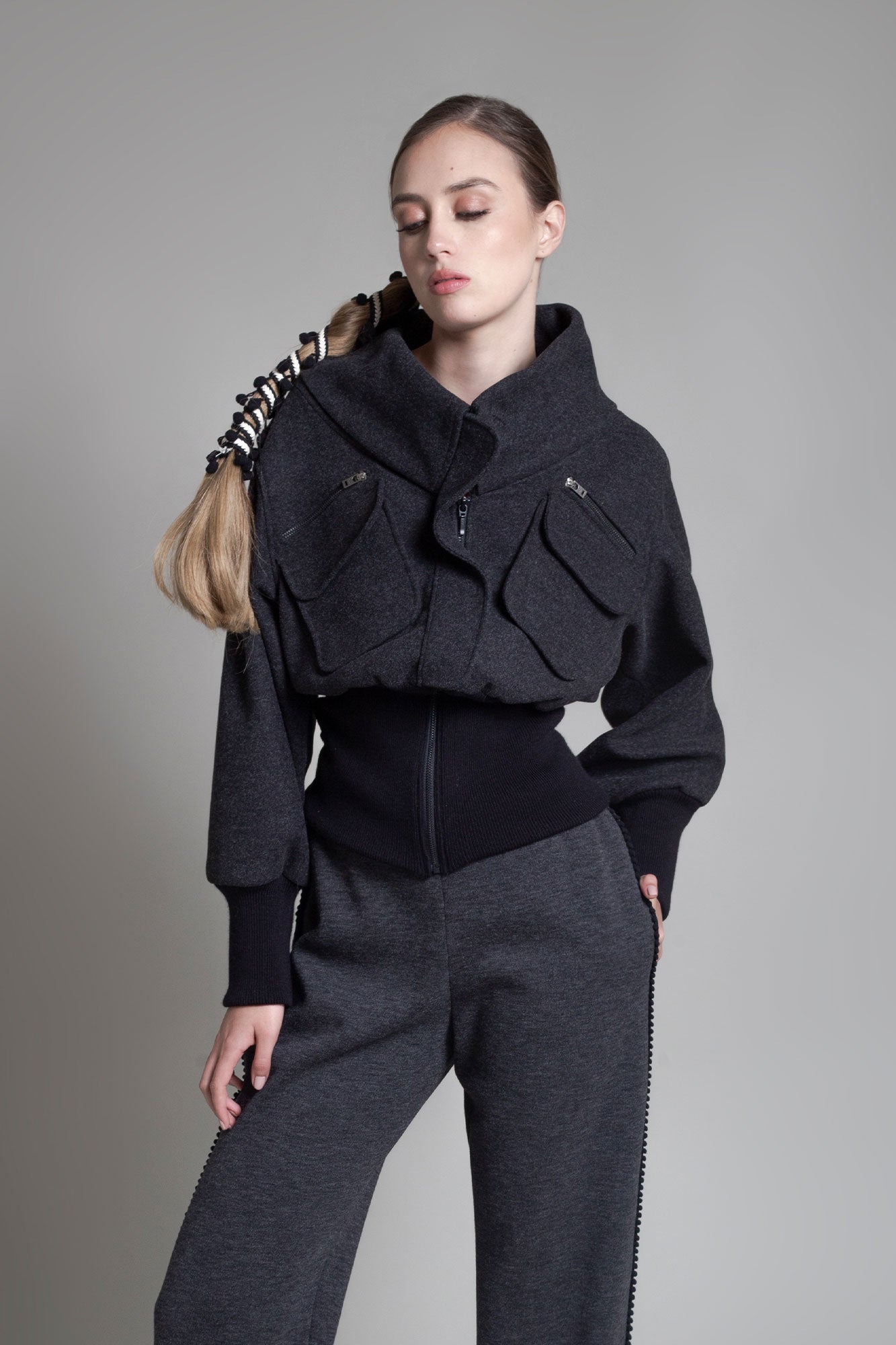 CHAQUETA BOMBER GRIS