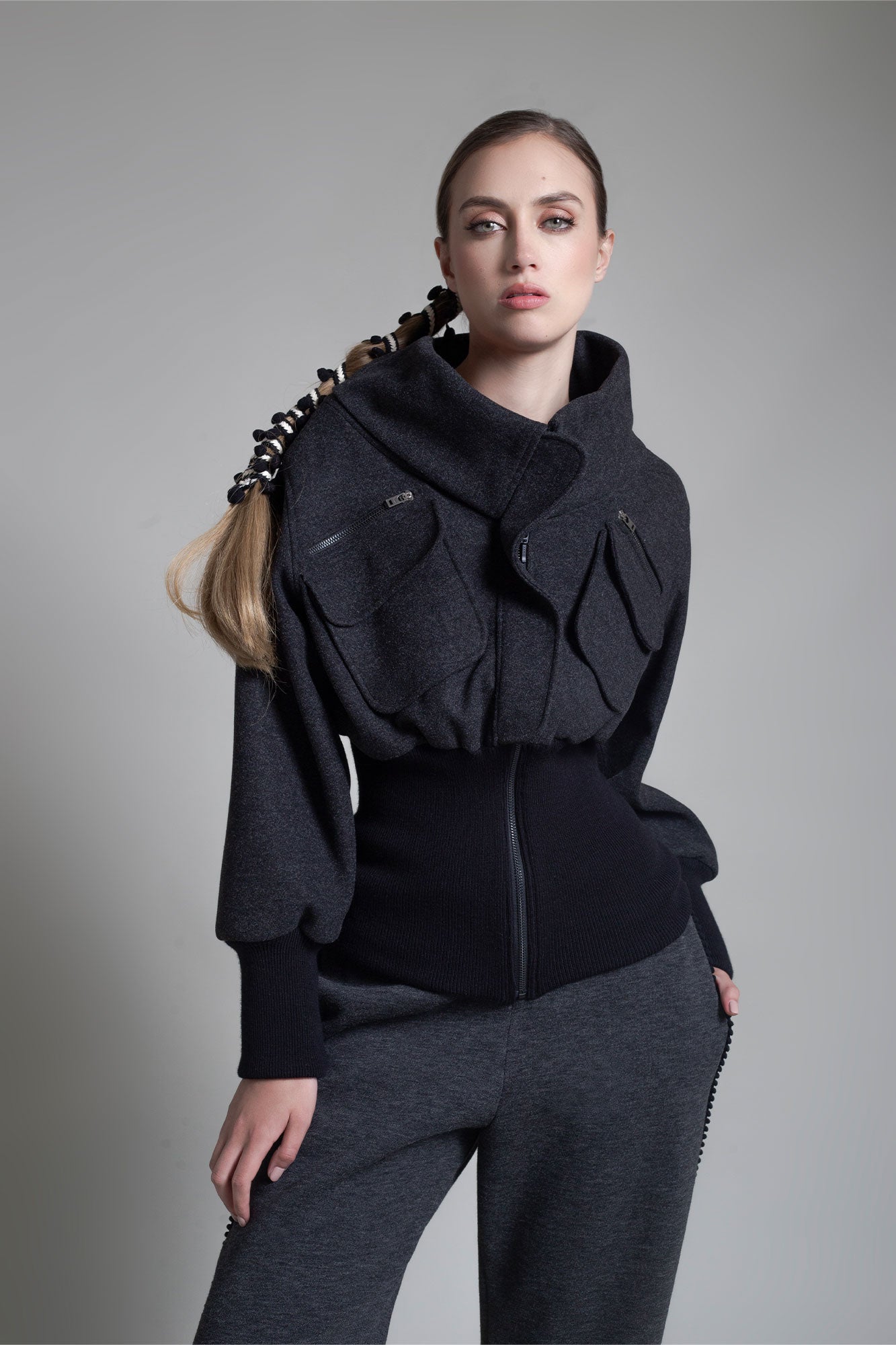 CHAQUETA BOMBER GRIS