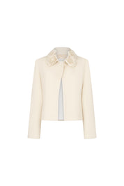 CHAQUETA VALENTINA CUELLO ROSAS NÁCAR