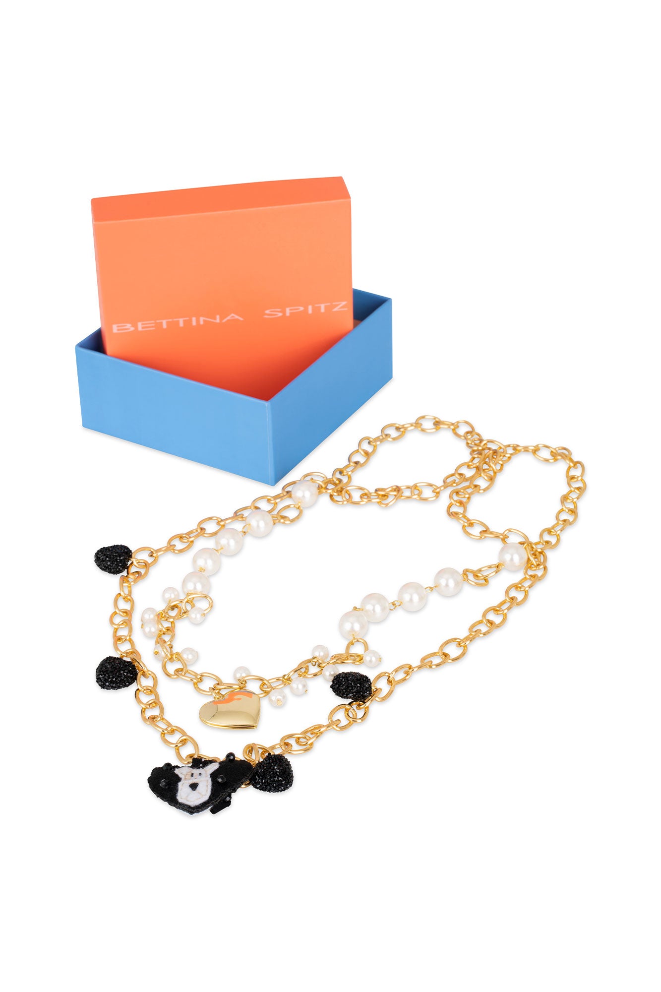 COLLAR PERLA CORAZÓN PERRITO