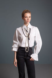 CAMISA MANGA BOMBACHA BLANCO