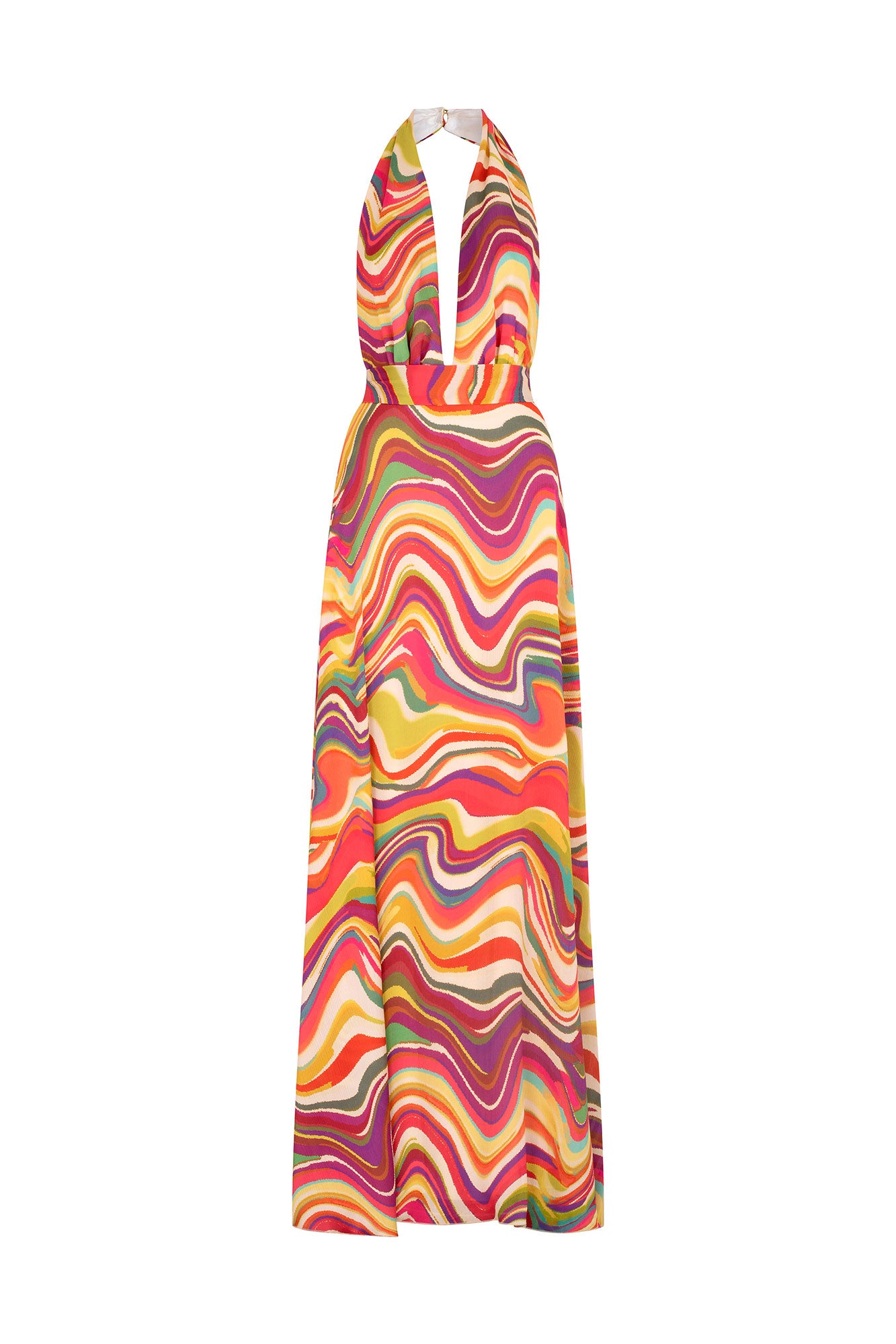 MAXI VESTIDO HALTER TIRA OLAS ARENA
