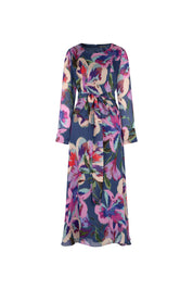 MIDI VESTIDO ML EST FLOR TIRA AZUL