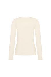 TOP CUELLO REDONDO ML MARFIL