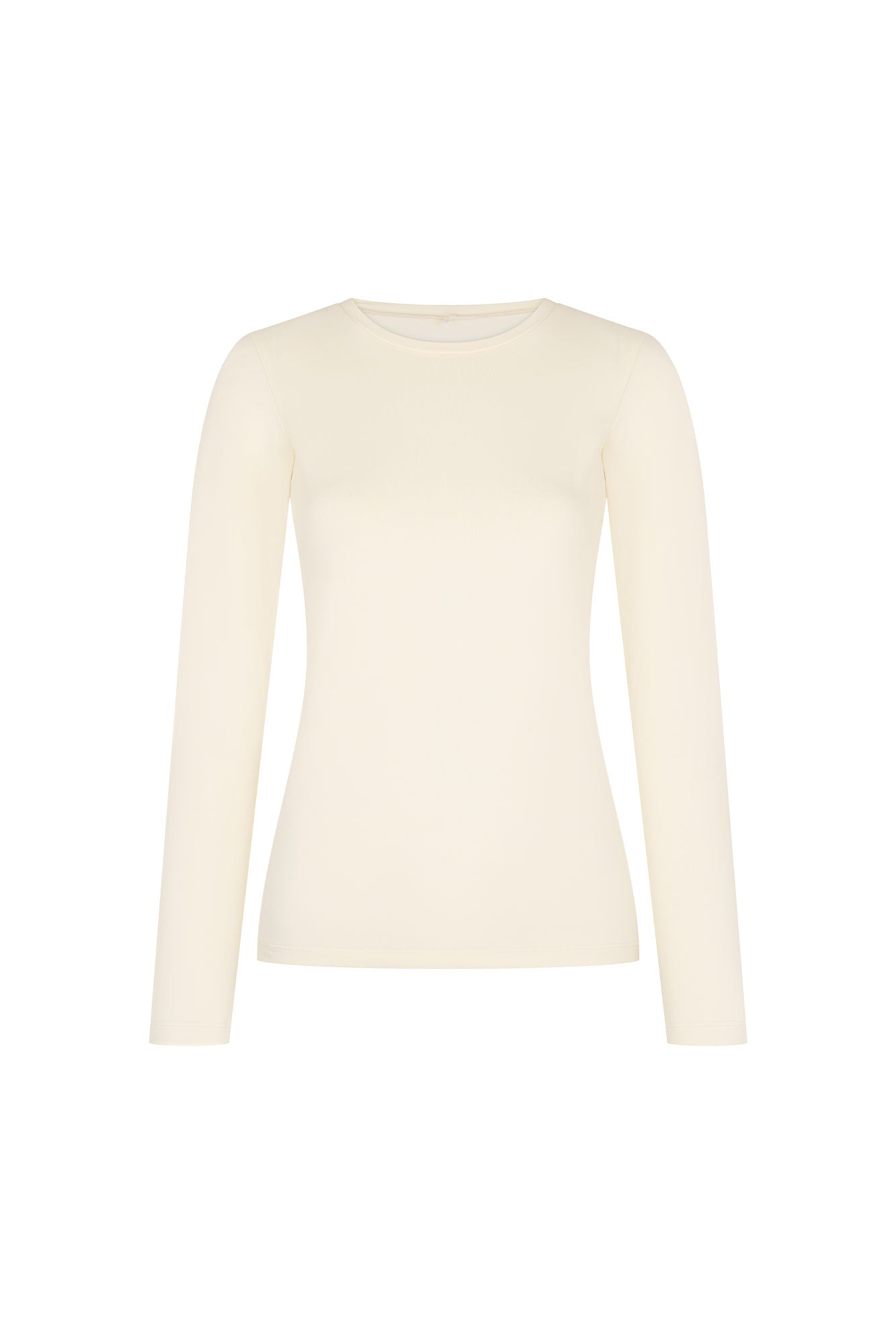 TOP CUELLO REDONDO ML MARFIL