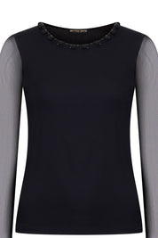 TOP MALLITA ROSAS NEGRO