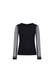 TOP MALLITA ROSAS NEGRO