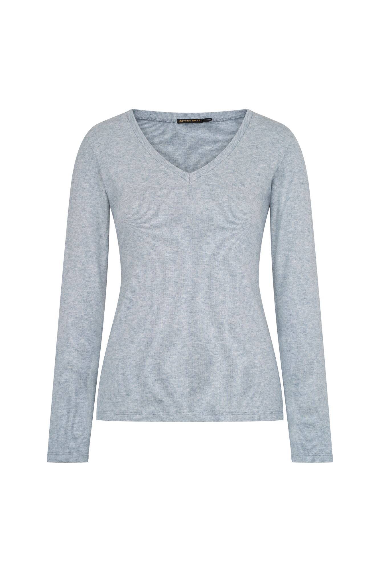 TOP CUELLO V LANITA CELESTE