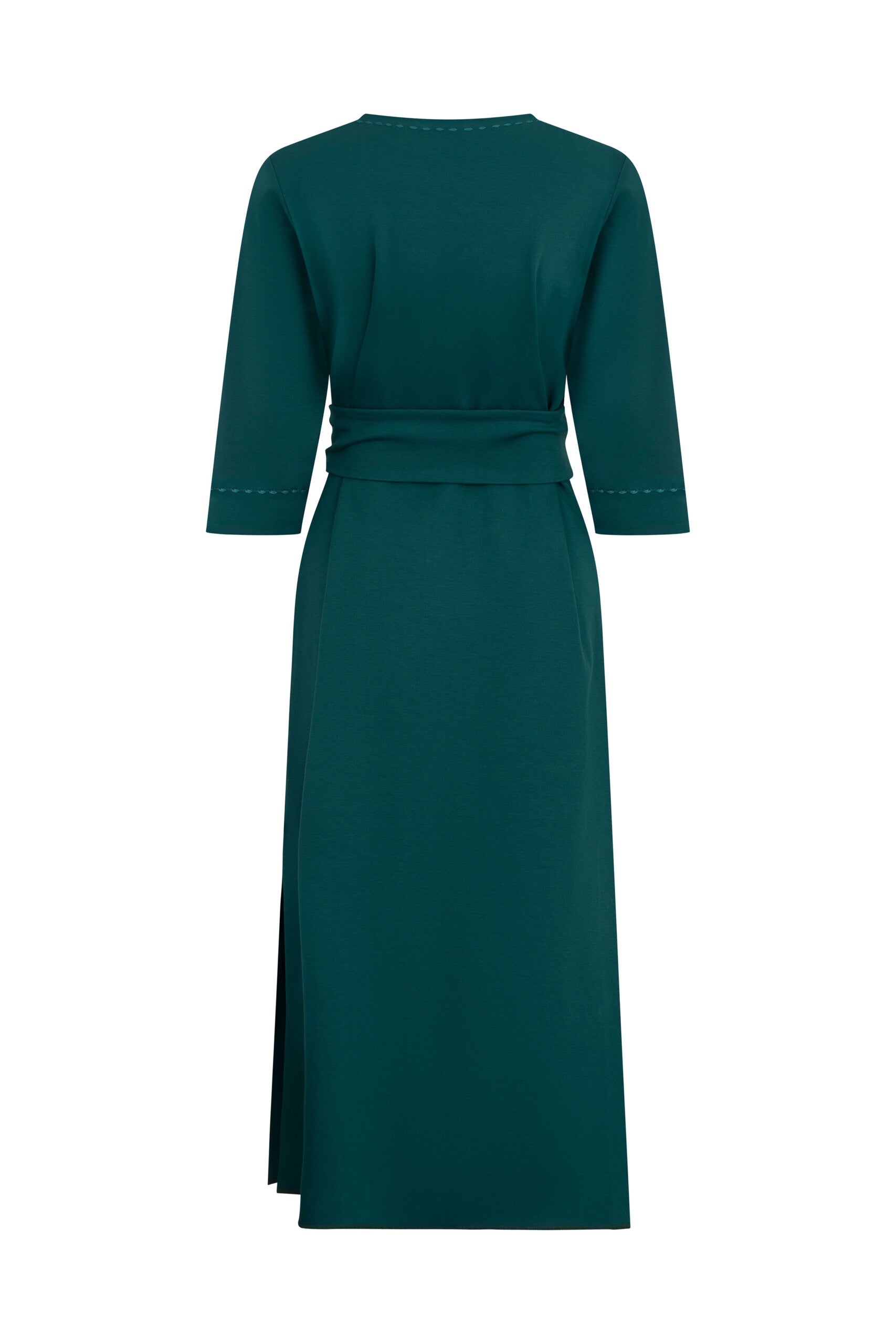 VESTIDO CAMISERO PESPUNTE TIRA VERDE