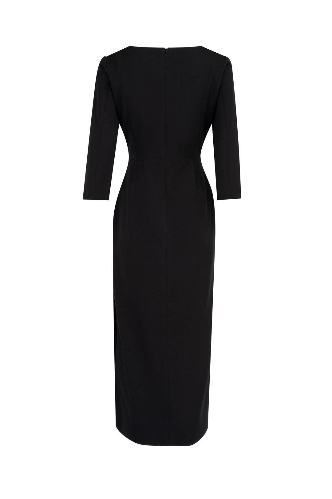 VESTIDO V MANGA 3/4 NEGRO