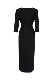 VESTIDO V MANGA 3/4 NEGRO