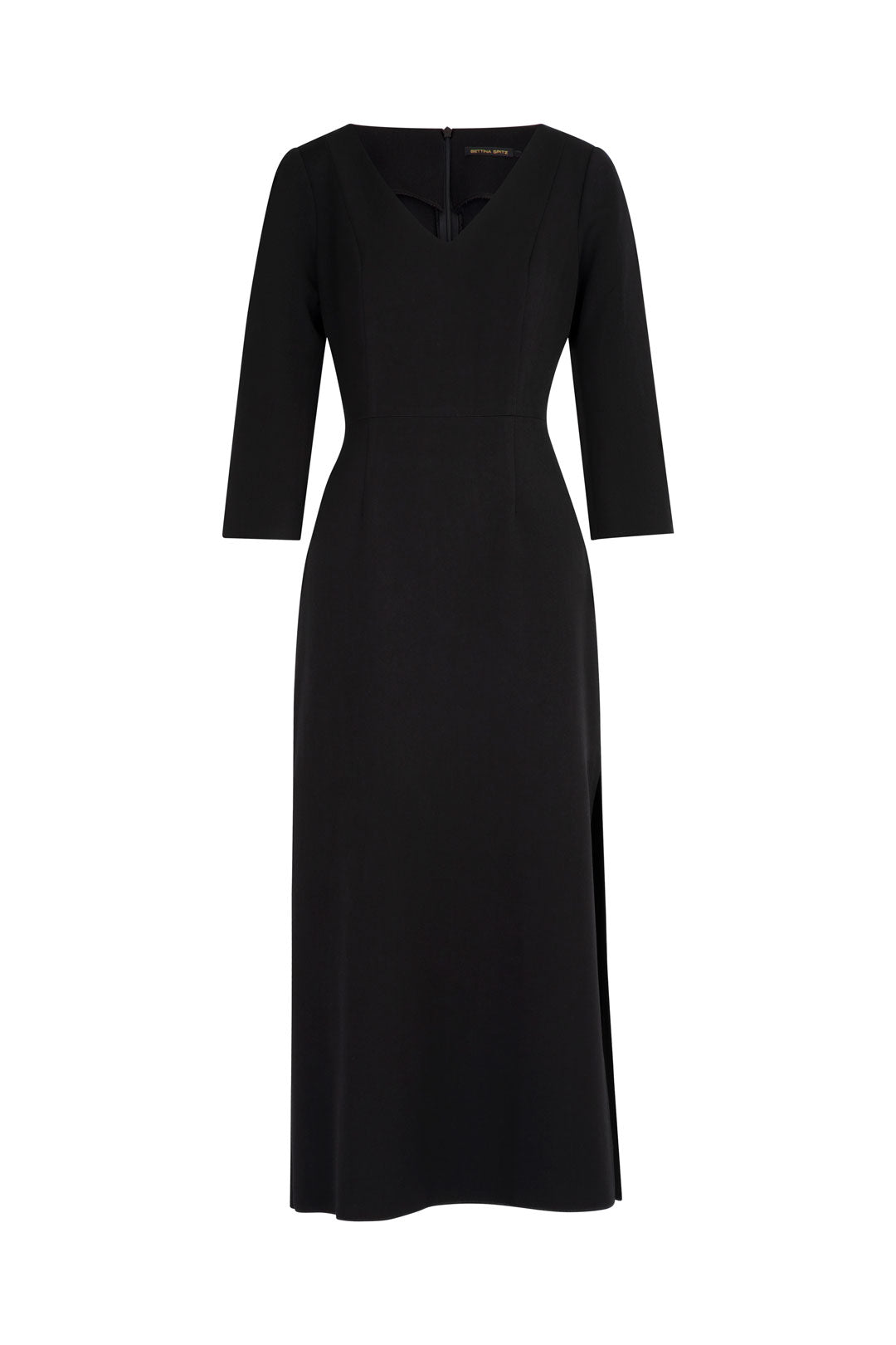 VESTIDO V MANGA 3/4 NEGRO
