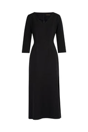 VESTIDO V MANGA 3/4 NEGRO