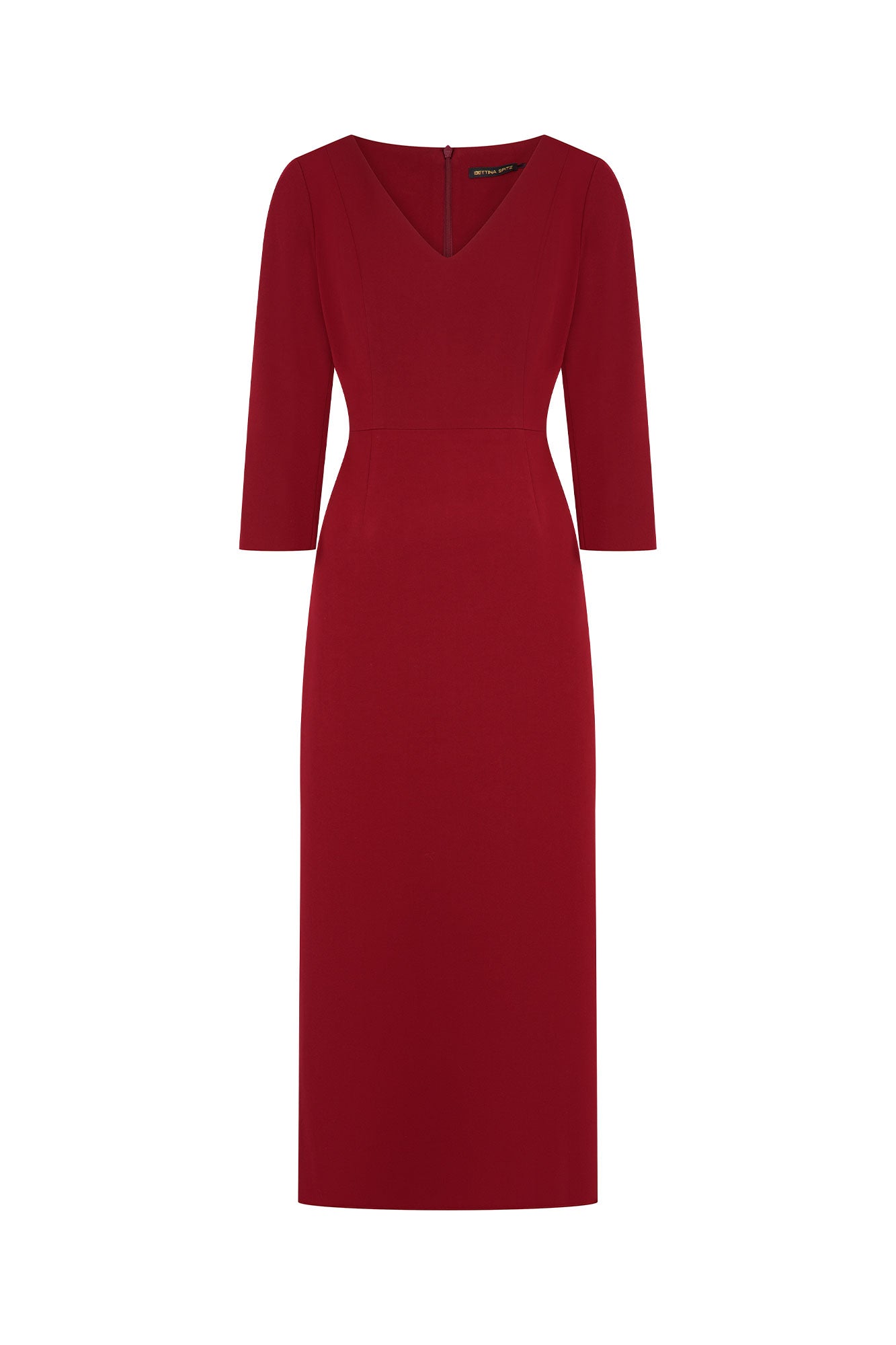 VESTIDO V MANGA SASTRE 3/4 VINOTINTO