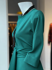 VESTIDO CAMISERO PESPUNTE TIRA VERDE