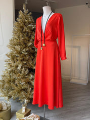 VESTIDO MIDI CRUZADO ML TOMATE