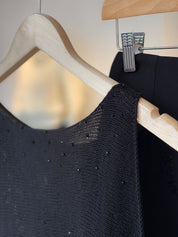 Top Petite Brillos Negro