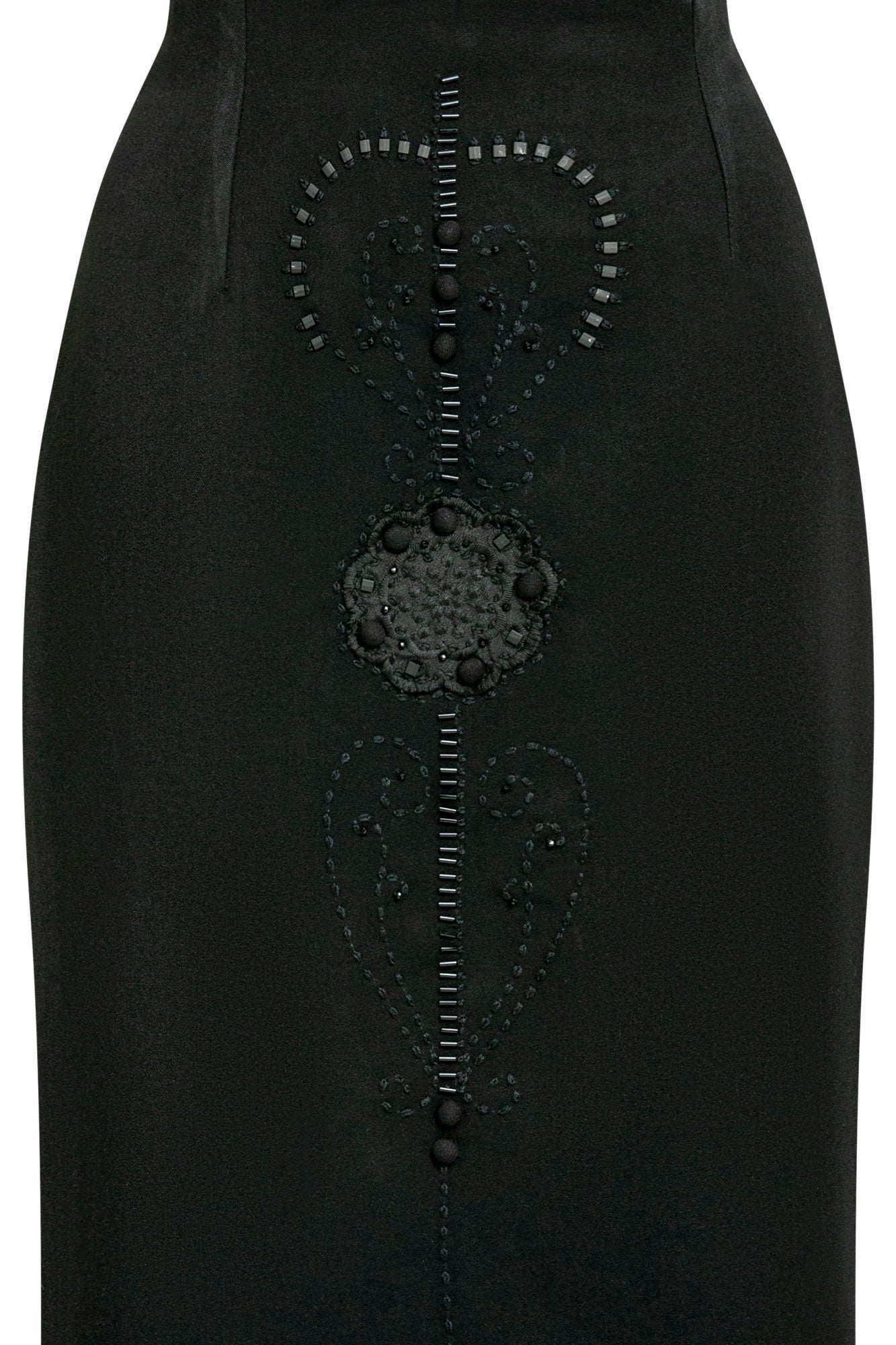 Falda Alta Flor Guipiure Negro