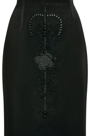 Falda Alta Flor Guipiure Negro