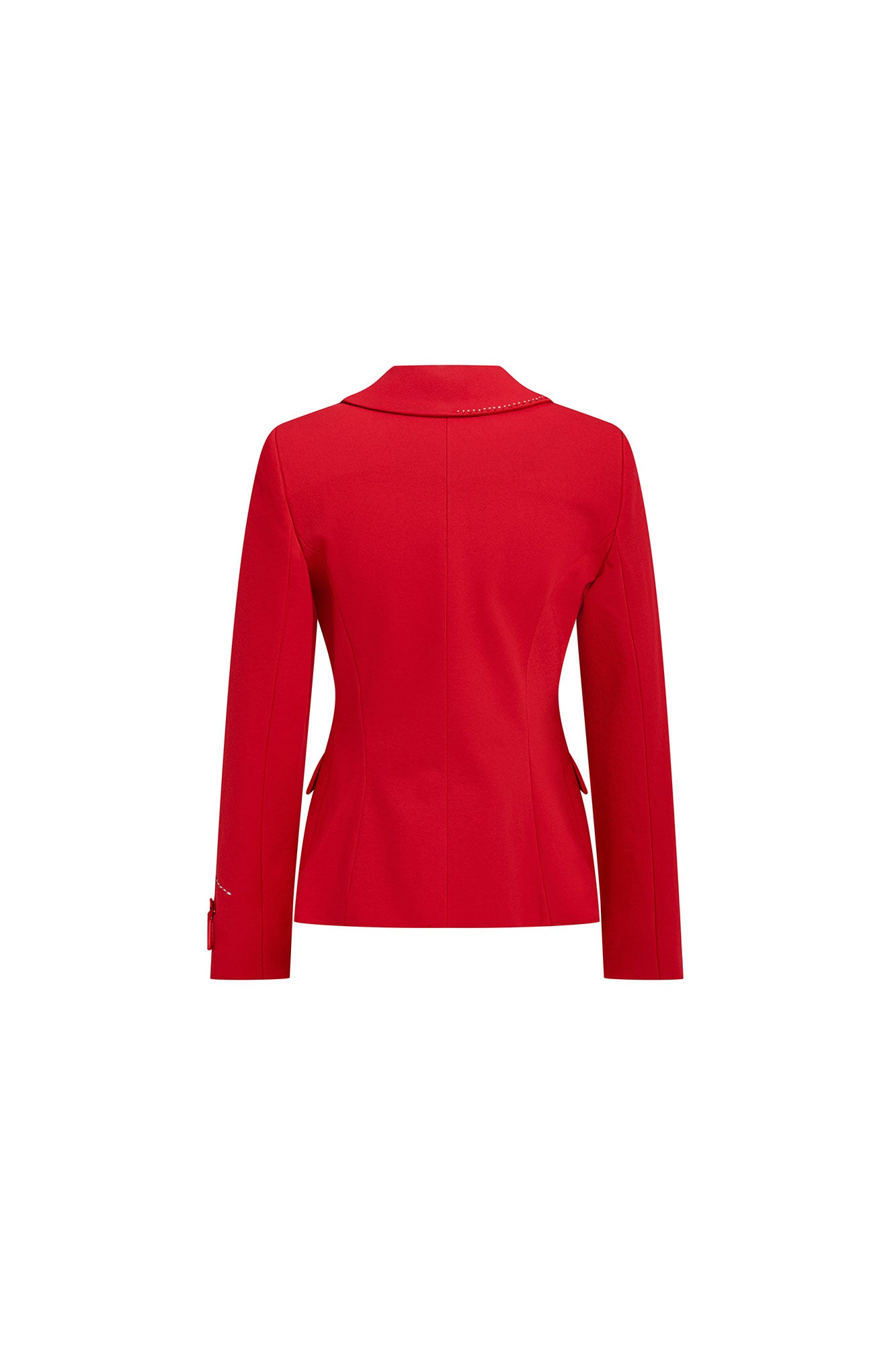 Vista trasera blazer Juan rojo argolla PP estructurado - Bettina Spitz