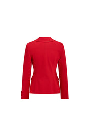 Vista trasera blazer Juan rojo argolla PP estructurado - Bettina Spitz