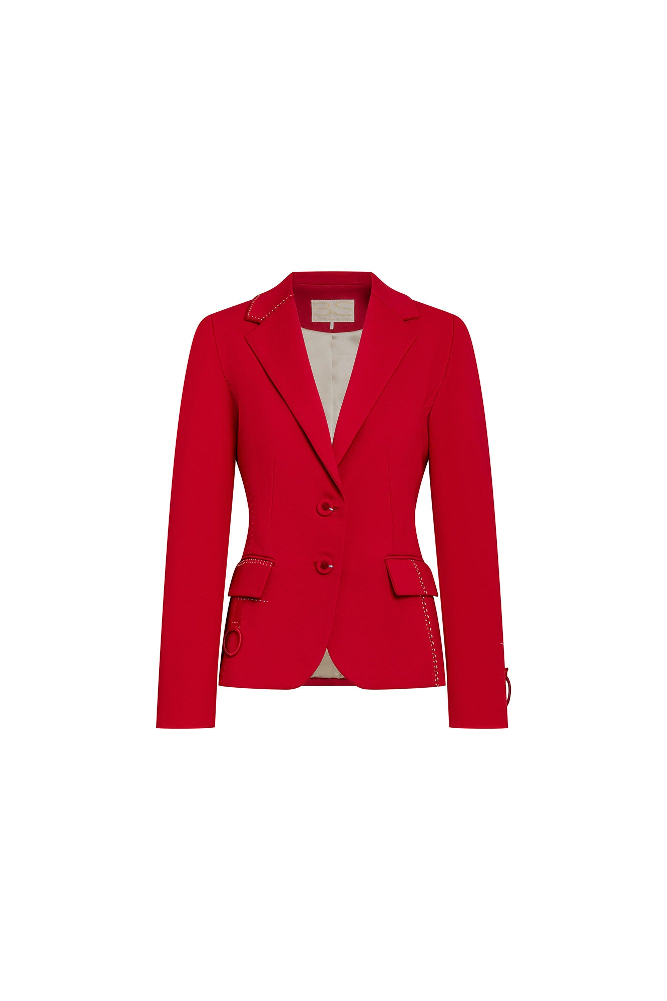 Blazer Juan rojo argolla PP pespuntes estructurado - Bettina Spitz
