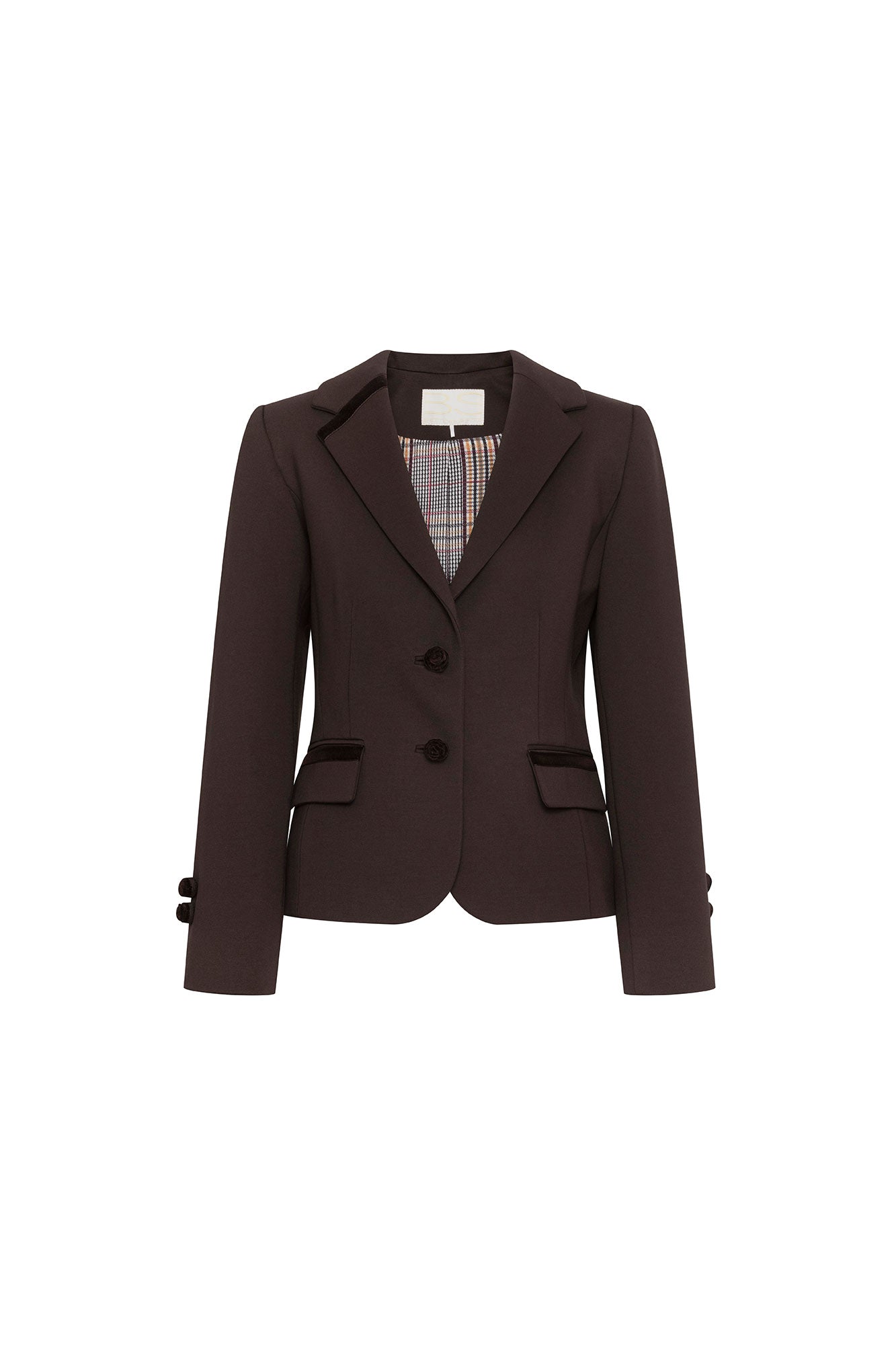 Blazer Juan Cintas Botón Rosa Café, vista frontal