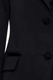 Blazer Largo Botón Rosa Negro