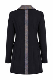 Blazer Largo Cuadros PP Navy