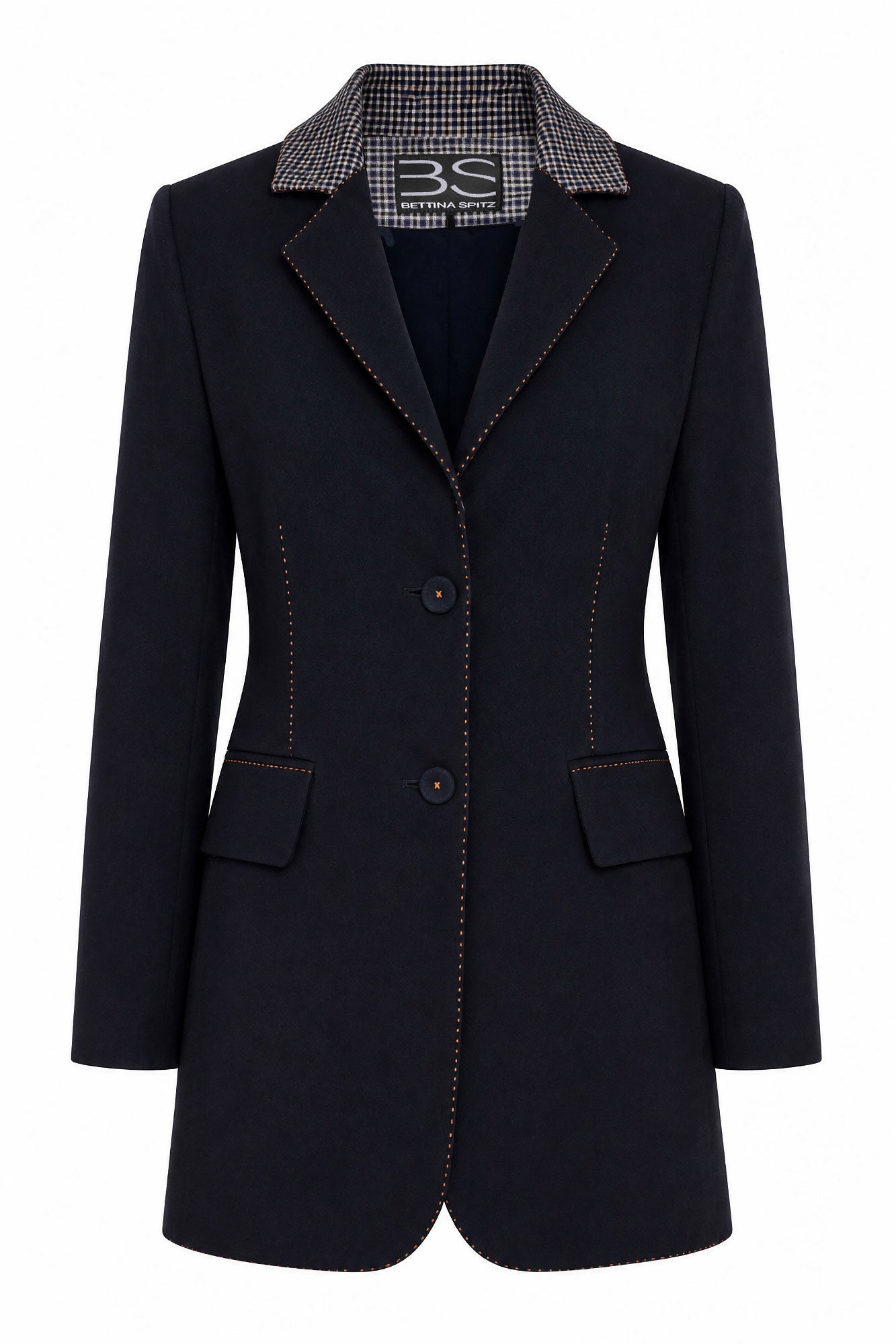Blazer Largo Cuadros PP Navy
