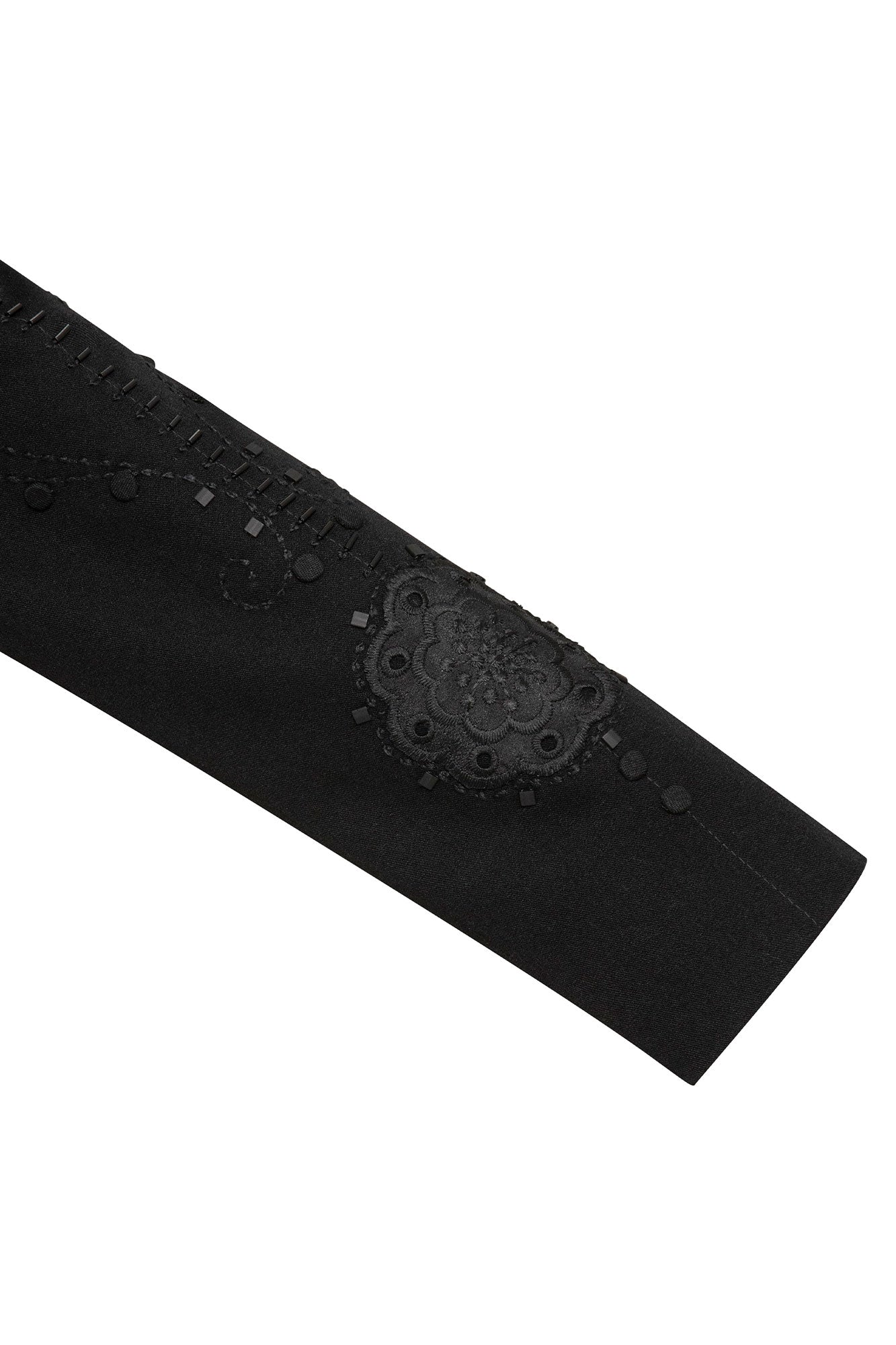 Blazer Largo Flor Guipiure Negro
