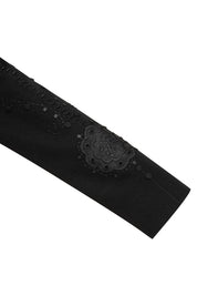 Blazer Largo Flor Guipiure Negro