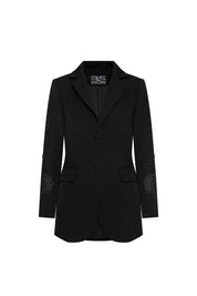 Blazer Largo Flor Guipiure Negro