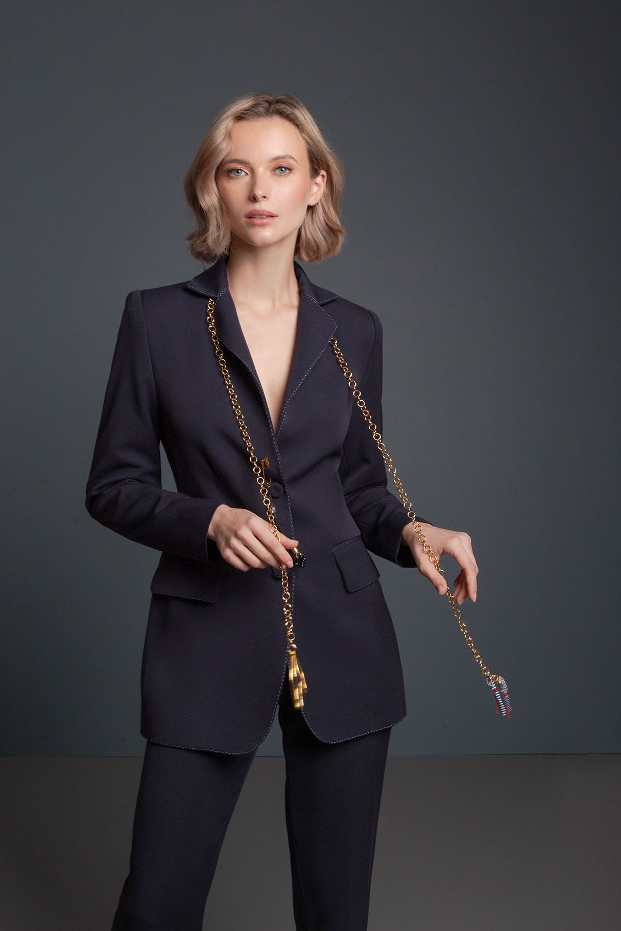 BLAZER LARGO MARINERO AZUL