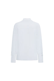 Blusa Alforzas Mancorna Rosas Ivory