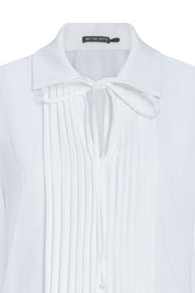 Blusa Alforzas Mancorna Rosas Ivory