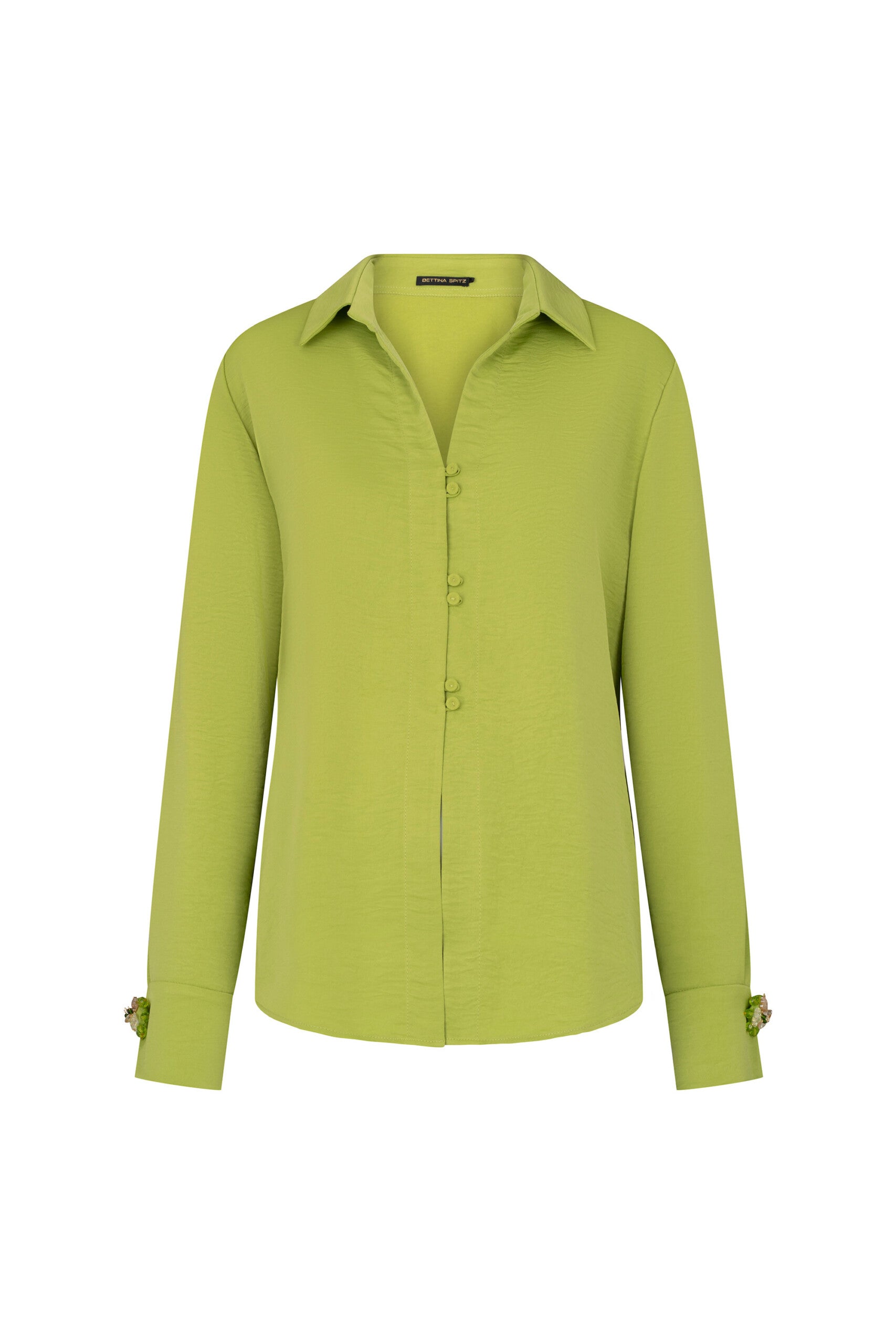 BLUSA BOTONCITOS MANCORNA VERDE BICHE