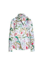 BLUSA CUELLO PAÑUELO EST ROSAS IVORY