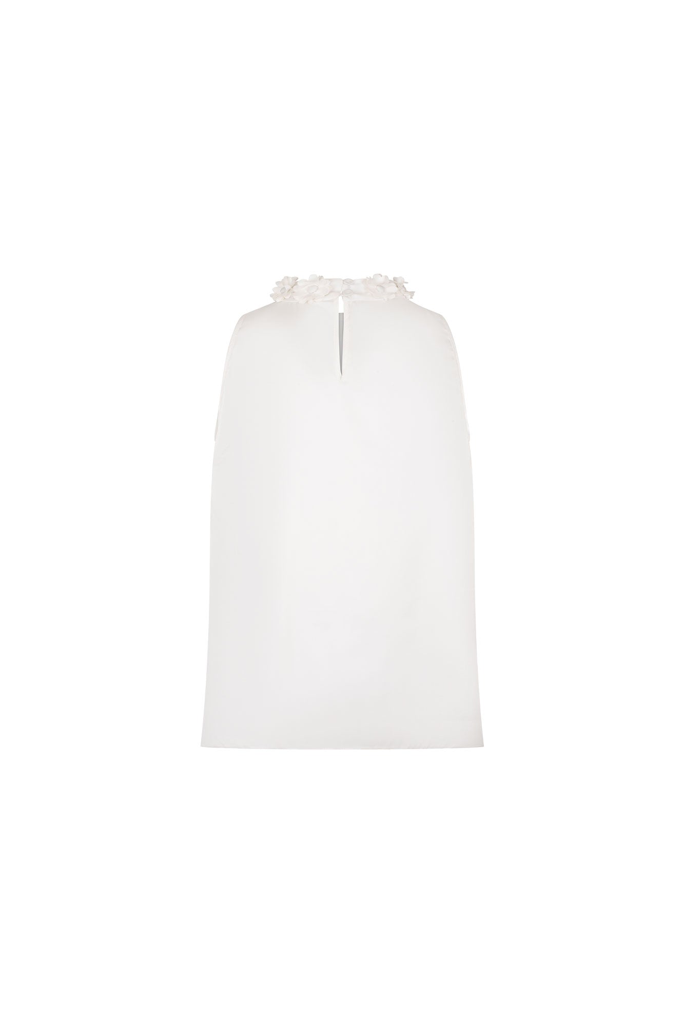 BLUSA HALTER CUELLO FLORES BLANCO