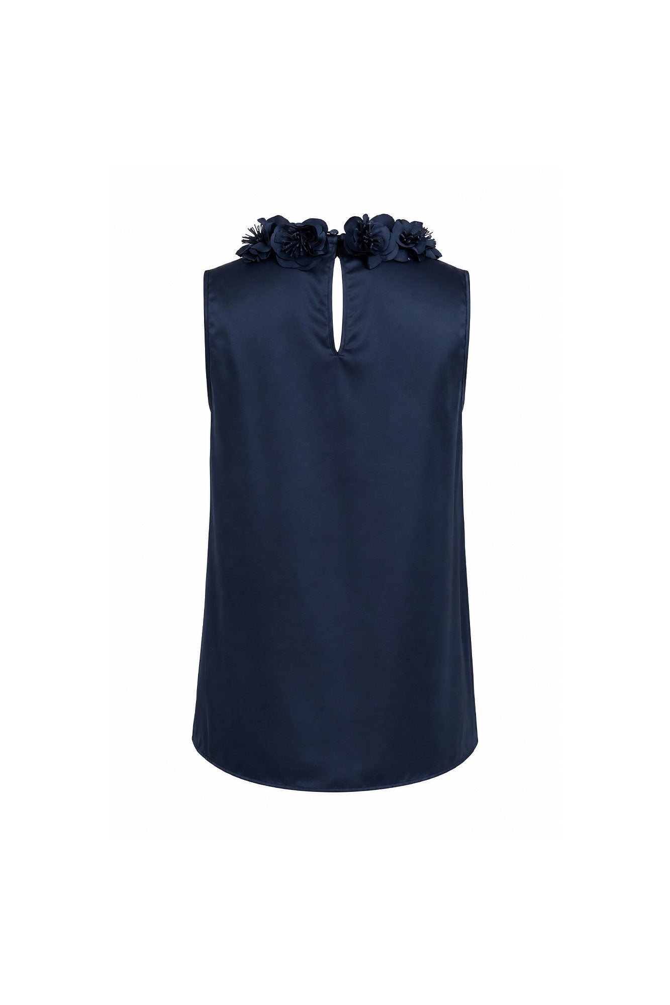 Blusa Halter Flor Calada Navy