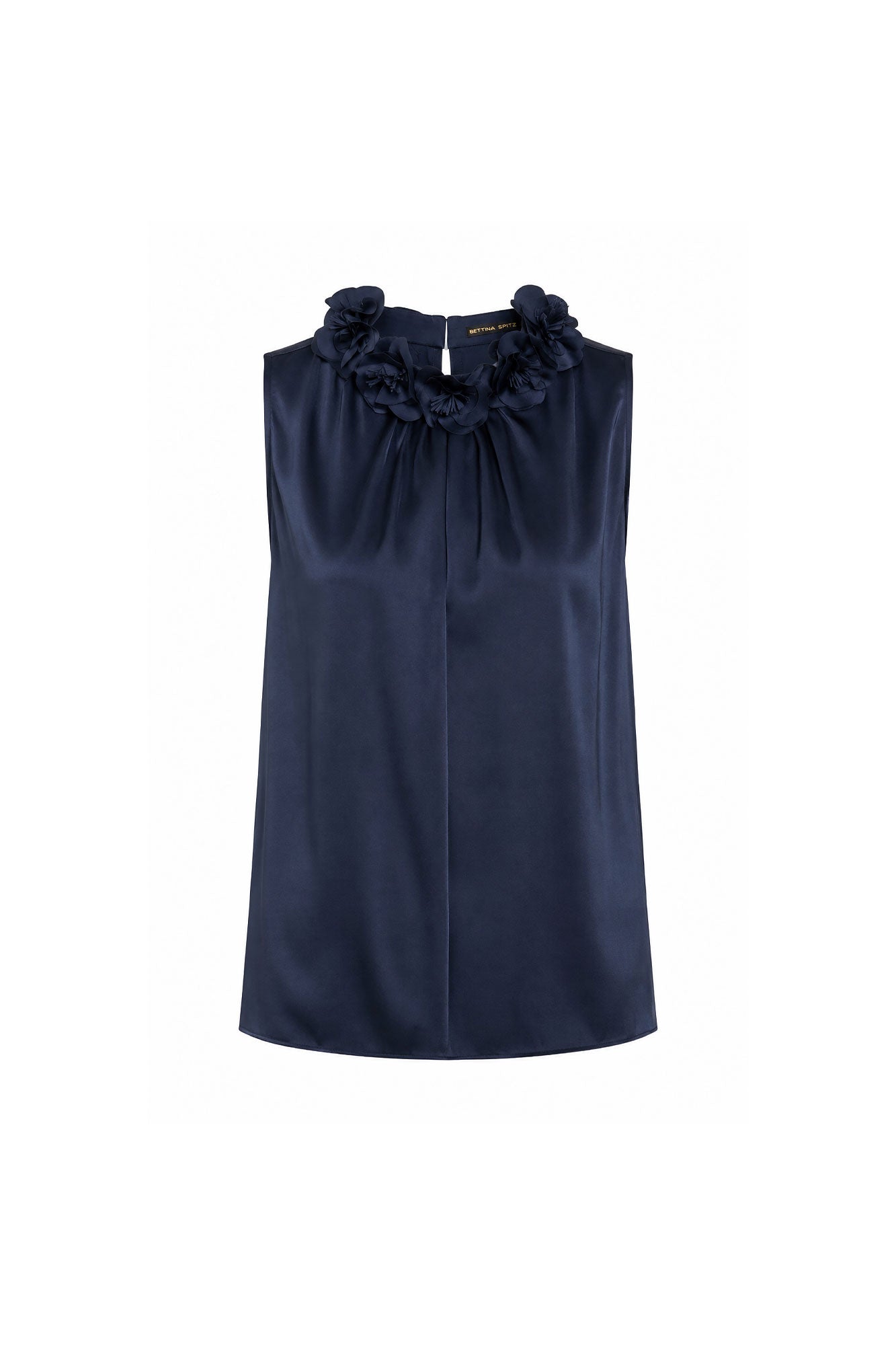 Blusa Halter Flor Calada Navy