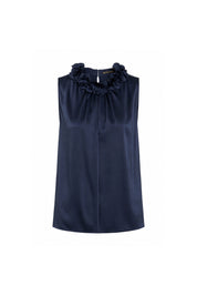 Blusa Halter Flor Calada Navy