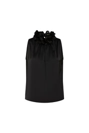 Blusa Halter Flor Calada Negro
